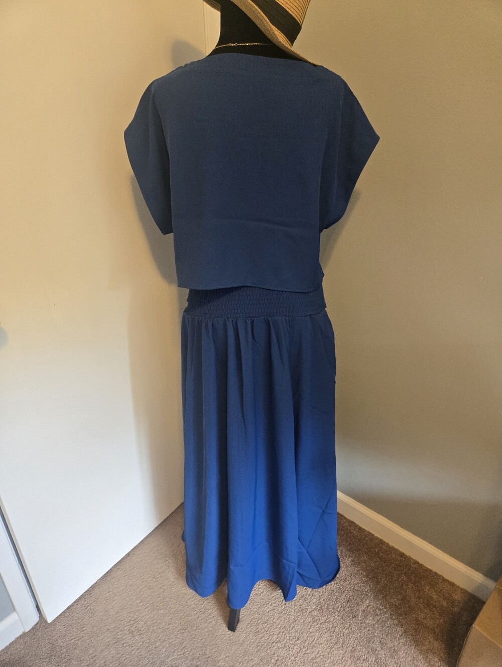Zenana Matching Set. Blue Maxi Skirt And Crop Top - Picture 6 of 8